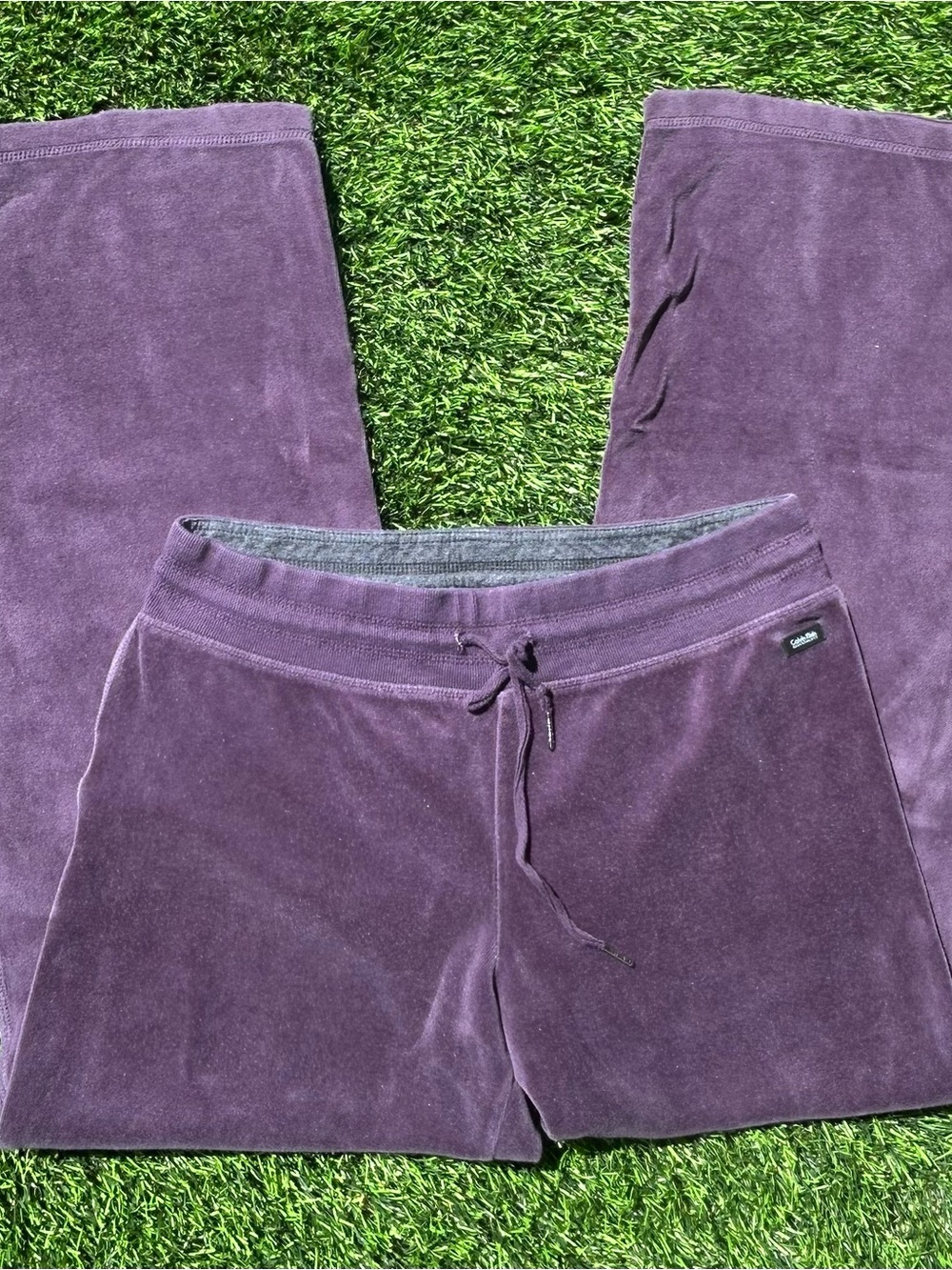 Calvin Klein Velvet Drawstring Shorts - Purple